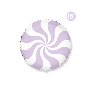 Pastel Lavender Peppermint Swirl Foil Balloon 18 inches, Christmas Party Decoration, Candy Cane Peppermint Balloon Decor, Holiday Birthday Party