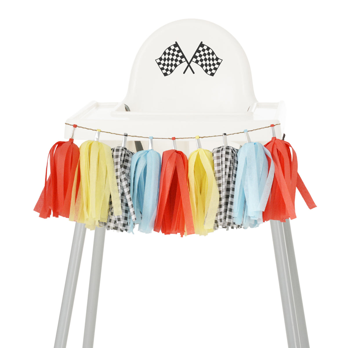 Race Car Fast One 1st Birthday High Chair Garland - First Birthday & Cake Smash Decorations