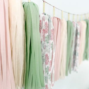 Succulents Tassel Garland - Bohemian Desert Cactus Birthday Party Banner - Boho Hippie Bridal Shower Pale Pink Green Backdrop Decors - Bohemian Baby Shower