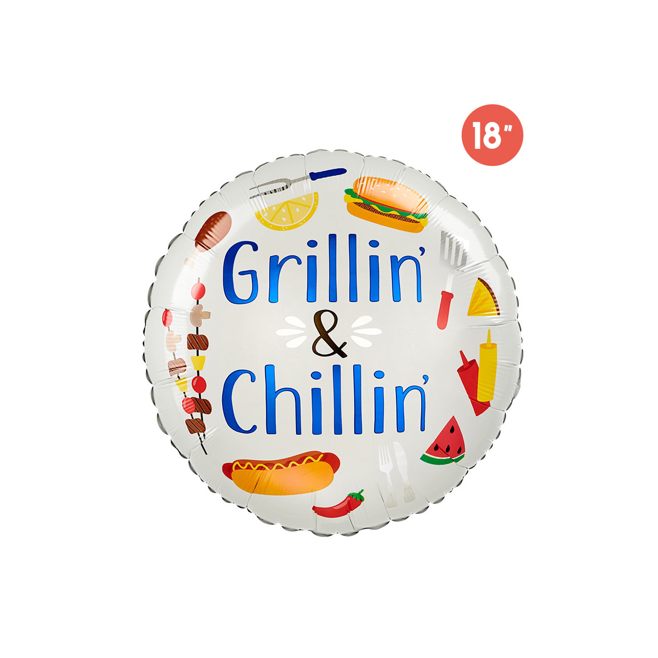 Summer Grill Foil Balloon 18" - BBQ Party Decor, Summer Grill Party, Father's Day Decorationor 
