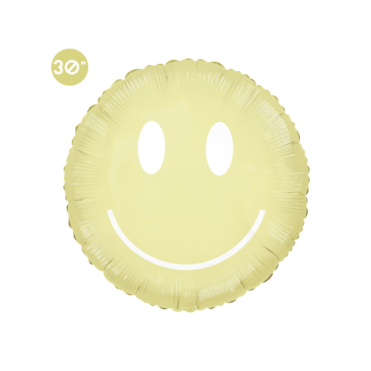 Citrus Yellow Groovy Smiley Face Foil Balloon 30" - Retro Funky Hippie Party Decor