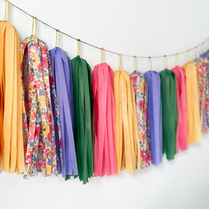 Wildflowers Tassel Garland - Bohemian Hippie Retro Vintage Girl Birthday Bridal Shower Baby Shower Mother's Day Party Backdrop Decorations