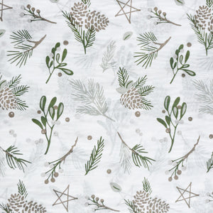Pinecones and Winter Greeneries Patterned Tissue Paper
