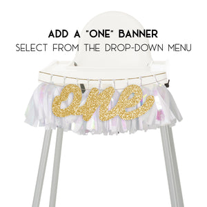 Gold Glitter One Script Letter Banner