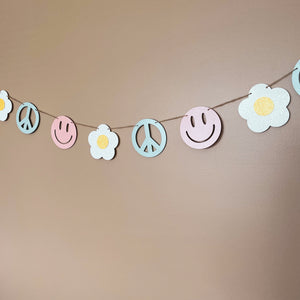 Groovy Symbol Banner | Smiley Face | Daisy | Peace