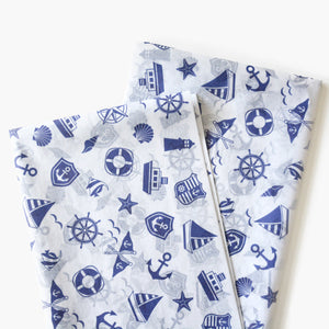 Nautical Pattern Tissue Paper - Navy Ocean Pattern Gift Wrapping Paper, Beach Pattern Paper, Paper Craft Supplies, Party Loot Bags Paper