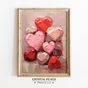 Pink and Red Heart Chocolates Digital Print