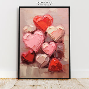 Pink and Red Heart Chocolates Digital Print