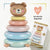 Jumbo Cute Baby Bear Stacker Foil Balloon Tower - No Helium Required - Kids Birthday - Baby Shower Decorations