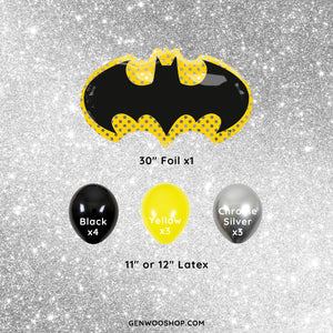 Licensed Batman Symbol Foil Balloon and Latex Balloon Bouquet