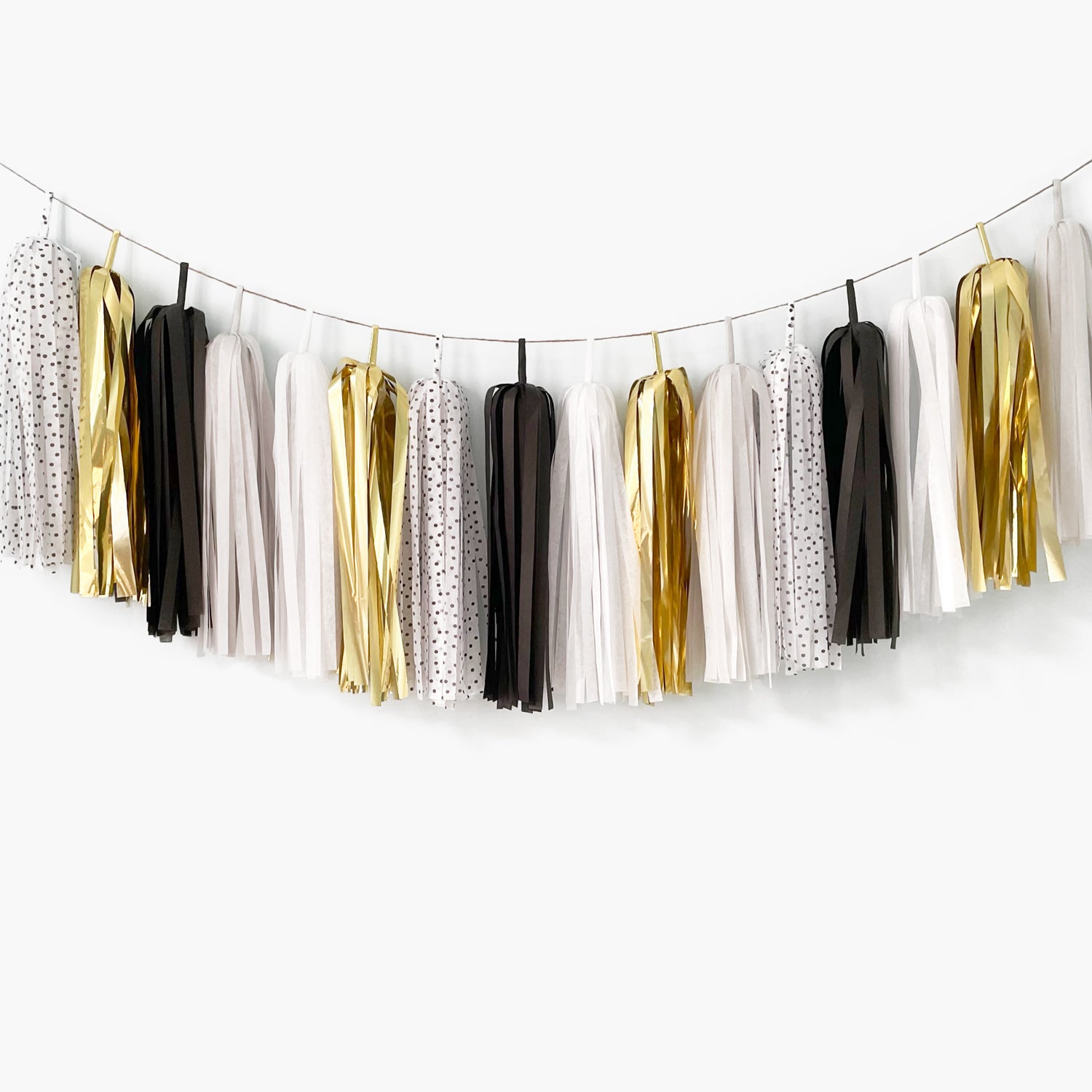 Black and Gold Tassel Garland - Graduation Party Decor, Little Man birthday, Men's Birthday, Gatsby Themed Party