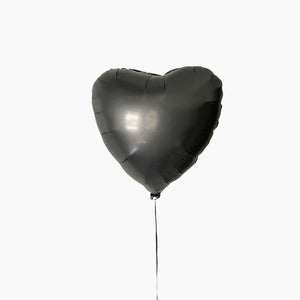 Matte Black Heart Mylar Balloon