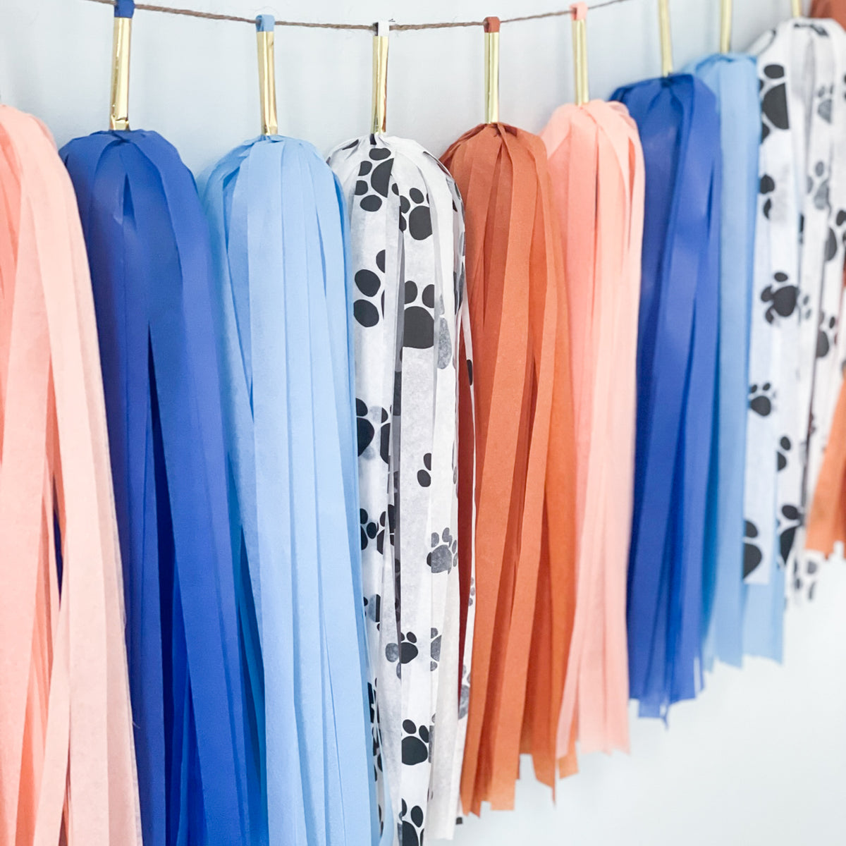 Blue Dog Party Tassel Garland