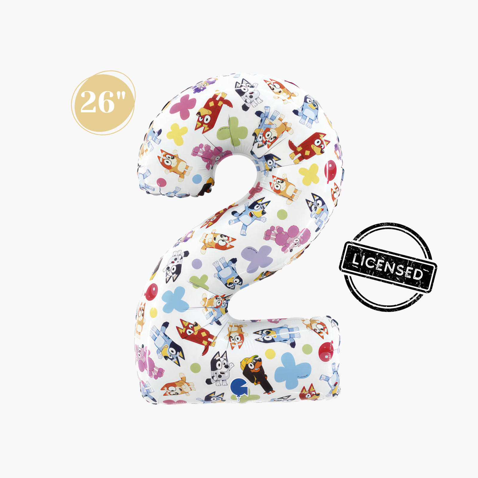 Licensed Bluey Number 2 Foil Balloon 26" - Bluey Second Birthday Party Decorations