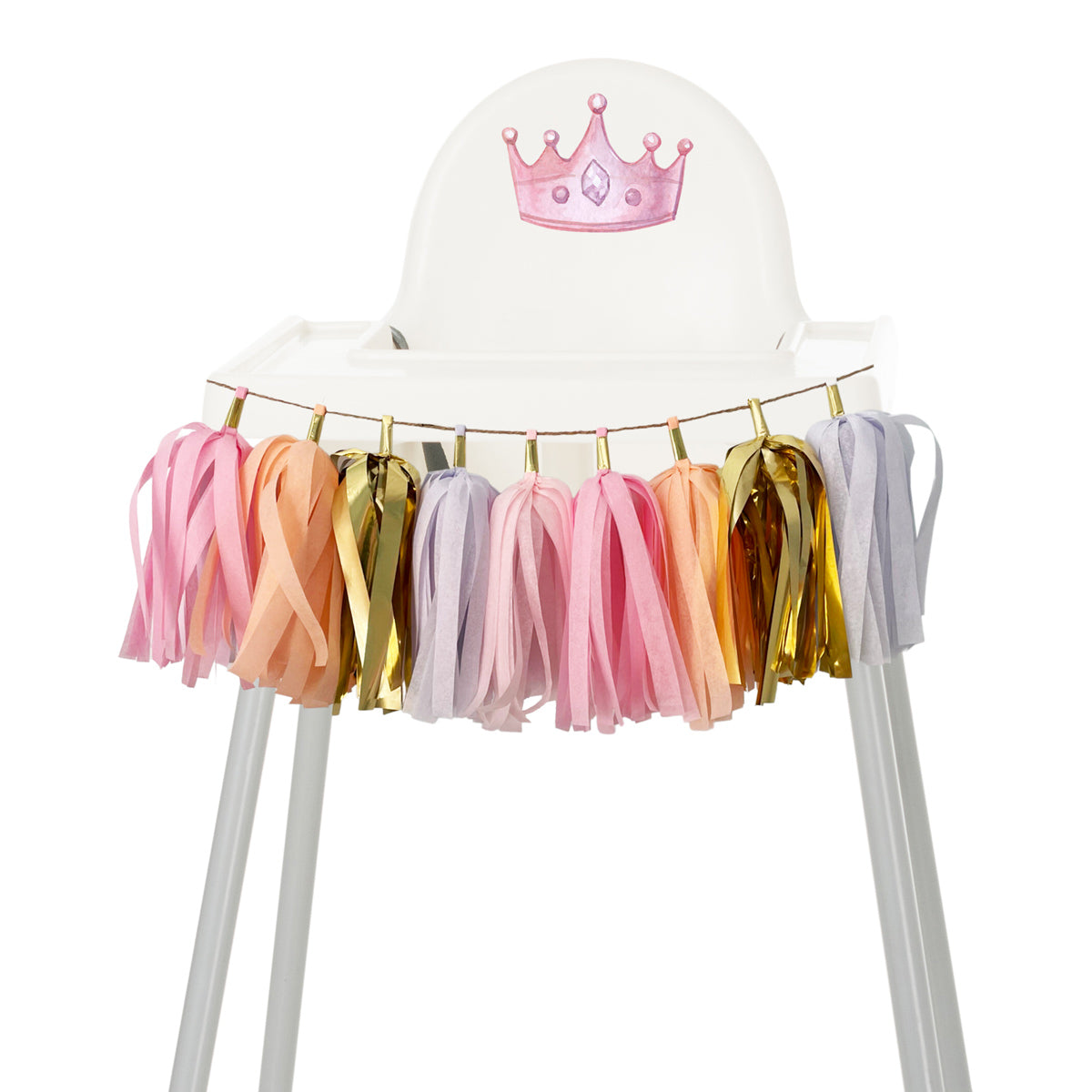 Blush and Purple Princess High Chair Garland - Baby Girl Princess Ballerina 1st Birthday Cake Smash Party Decoration