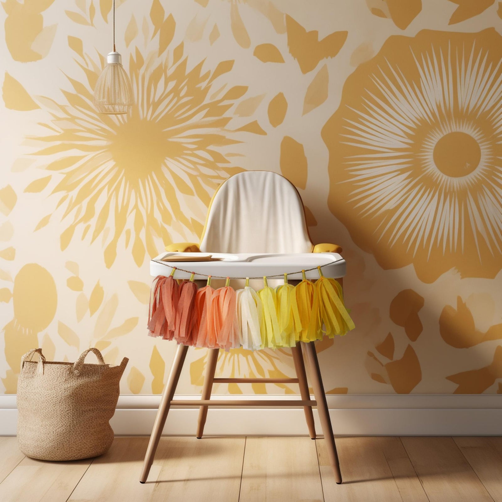 Boho Sunshine High Chair Garland - Boho Sun First Birthday & Cake Smash Decorations, Bohemian Sunshine 1st Birthday High Chair Banner by GenWoo Shop