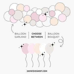 Boho Blush Balloon Kit - Boho Rainbow Birthday Baby Shower Bridal Shower Decorations - Muted Pink Blush Neutrals Balloon Decorations 