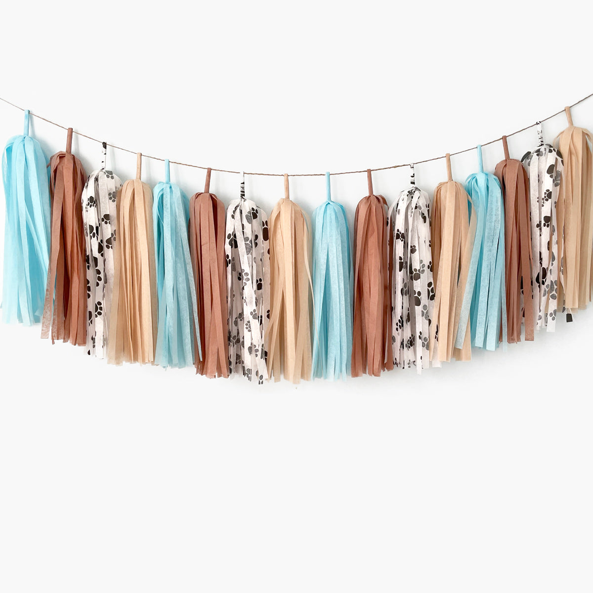 Blue Puppy Paws Tassel Garland - Pet Dog and Cat Boy Birthday Party Decoration