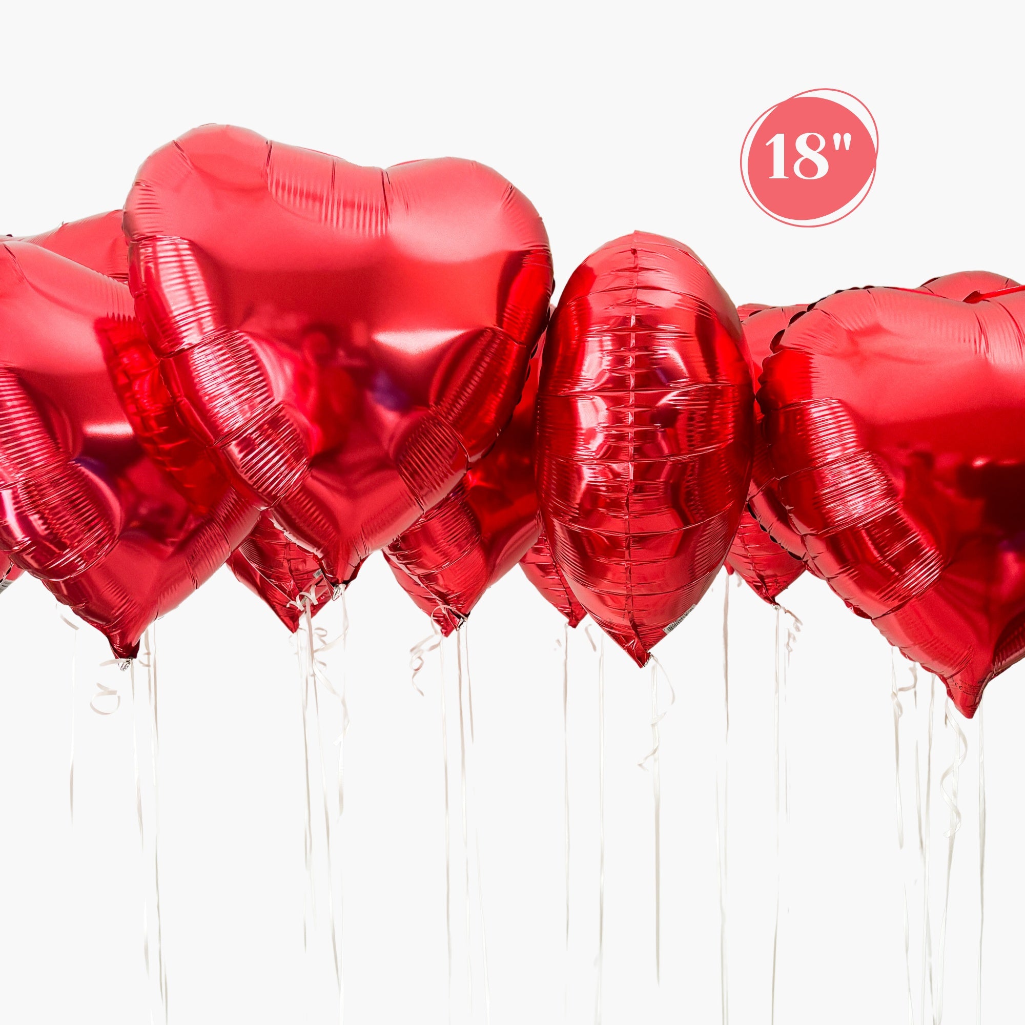 Romantic Red Heart Mylar Balloon Bouquet