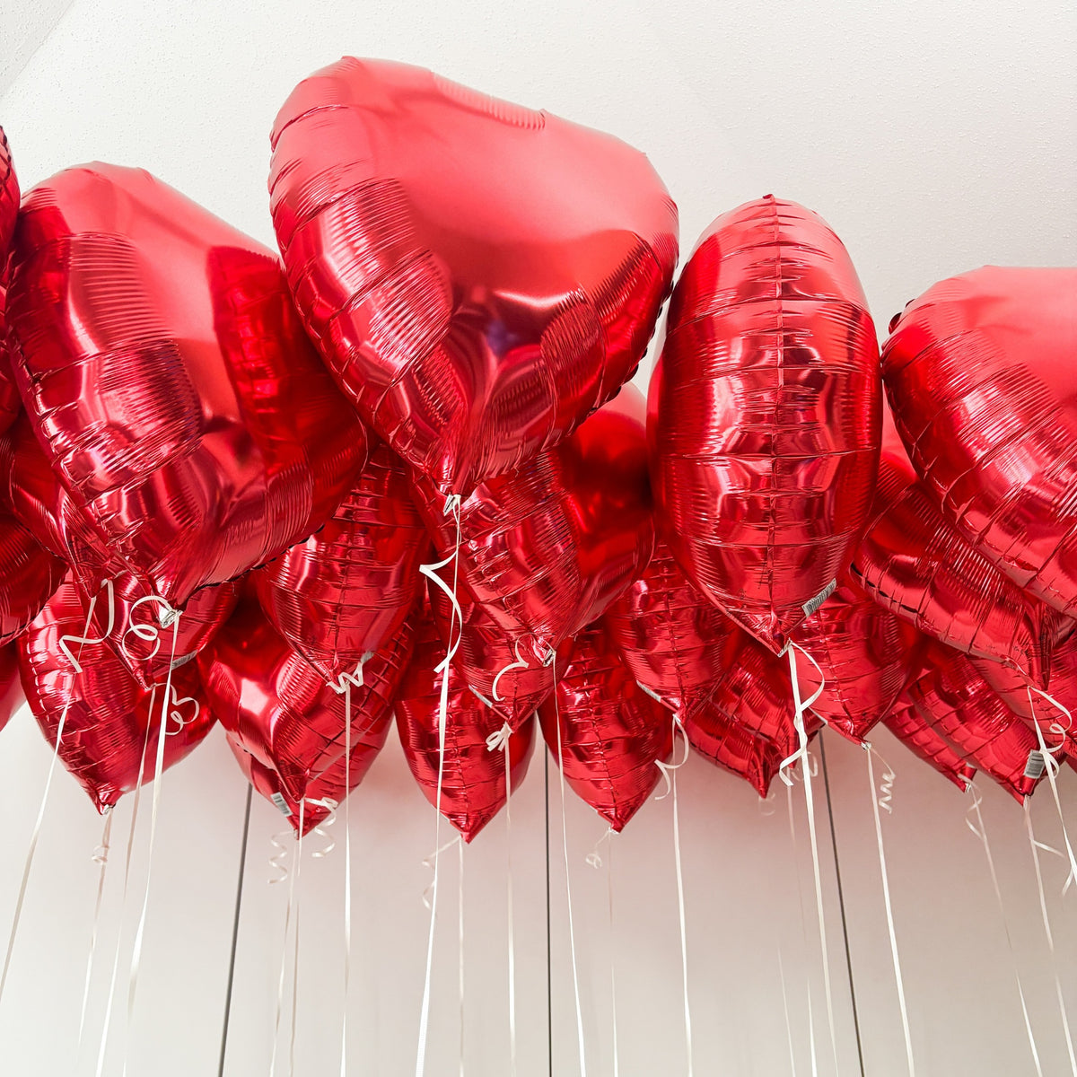 Romantic Red Heart Mylar Balloon Bouquet