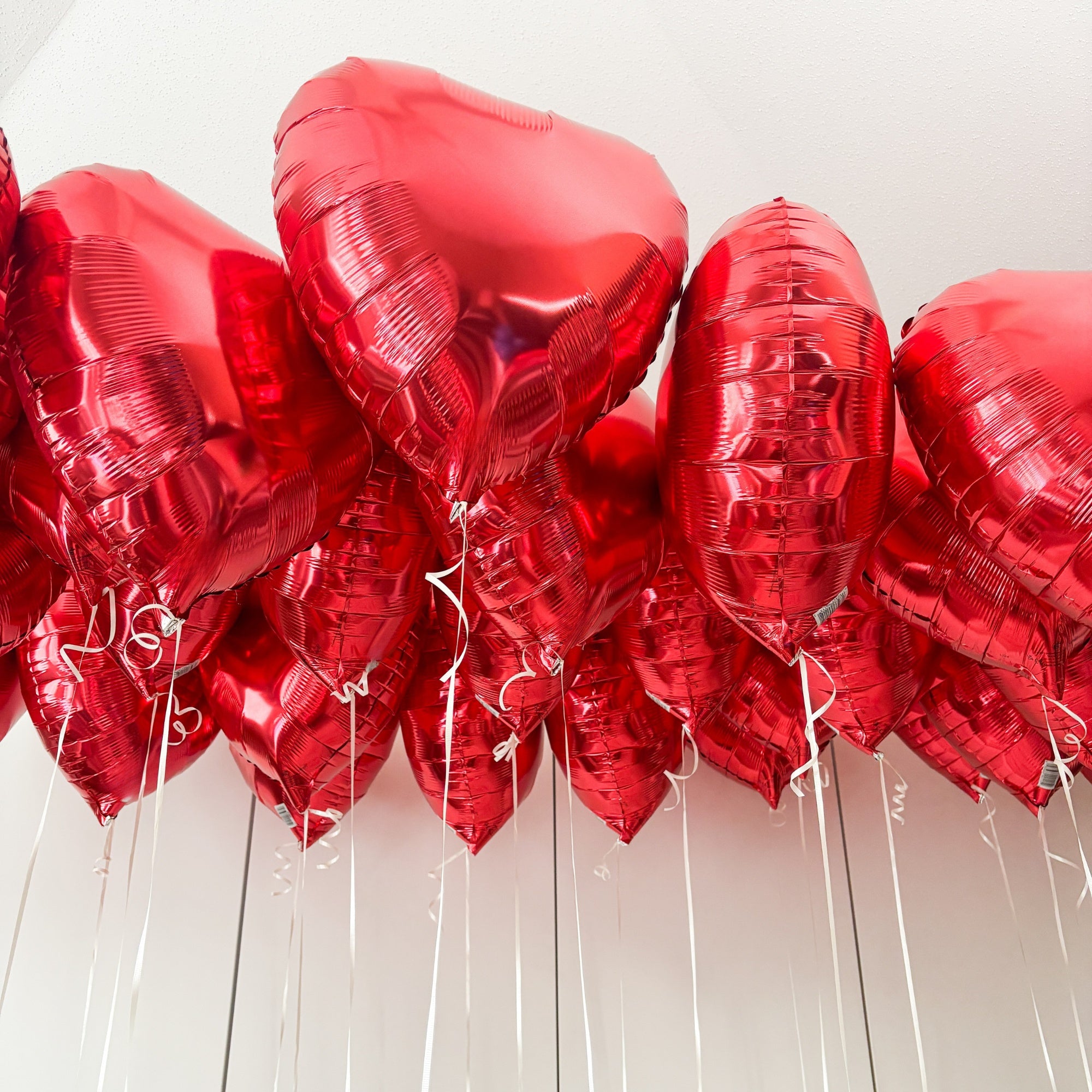 Romantic Red Heart Mylar Balloon Bouquet
