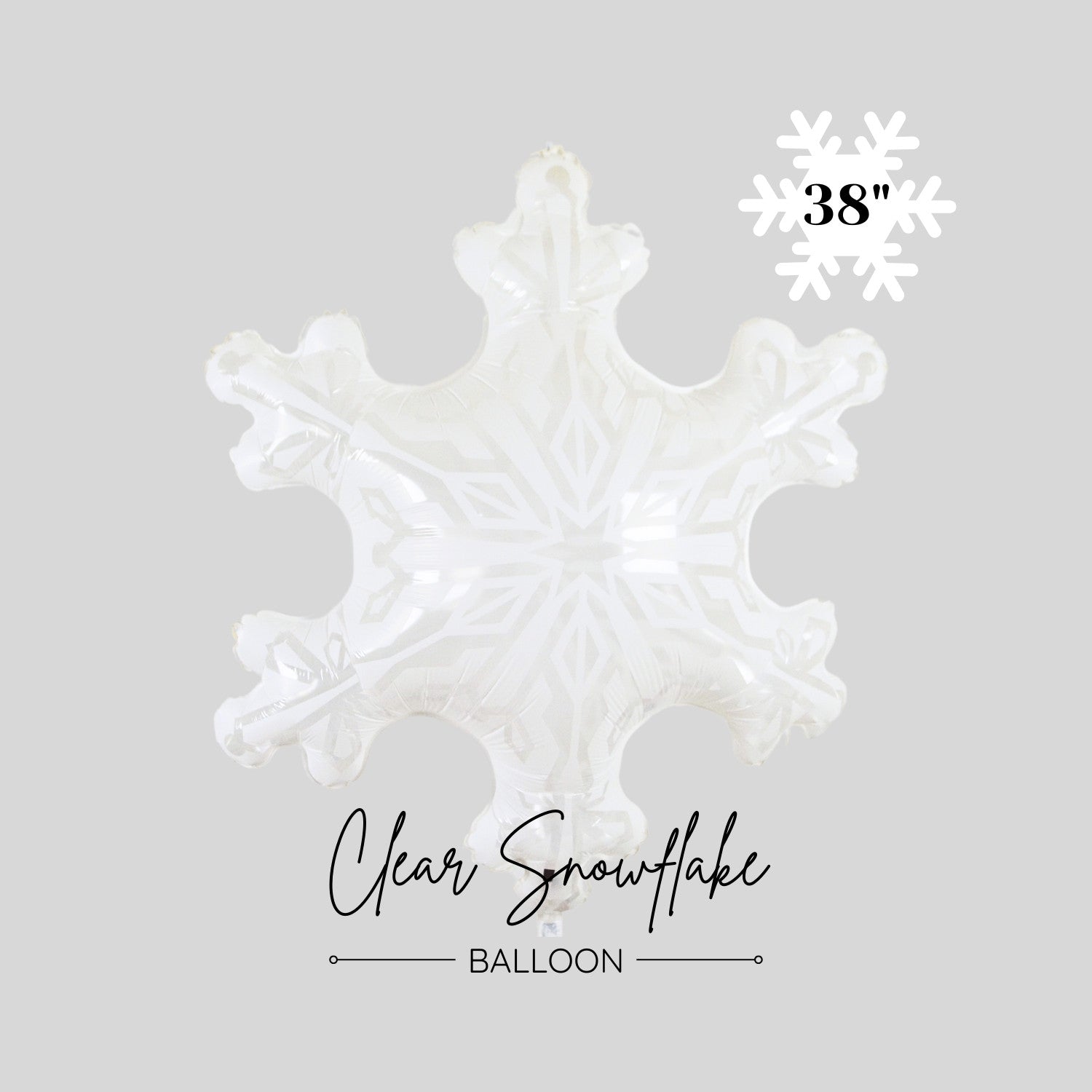 Clear Snowflake Foil Balloon 38" - Frozen Birthday Decoration - Winter Wonderland Party - Ottawa Balloons