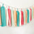 Spring Garden Tassel Garland - Coral Peach Turquoise Baby Girl Nursery Wall Hanging Decoration - Girl Birthday Party Backdrop - Girls Bedroom