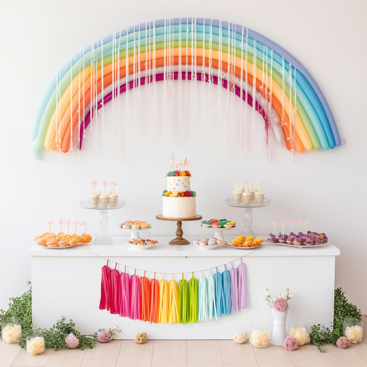Crayon Rainbow Tassel Garland