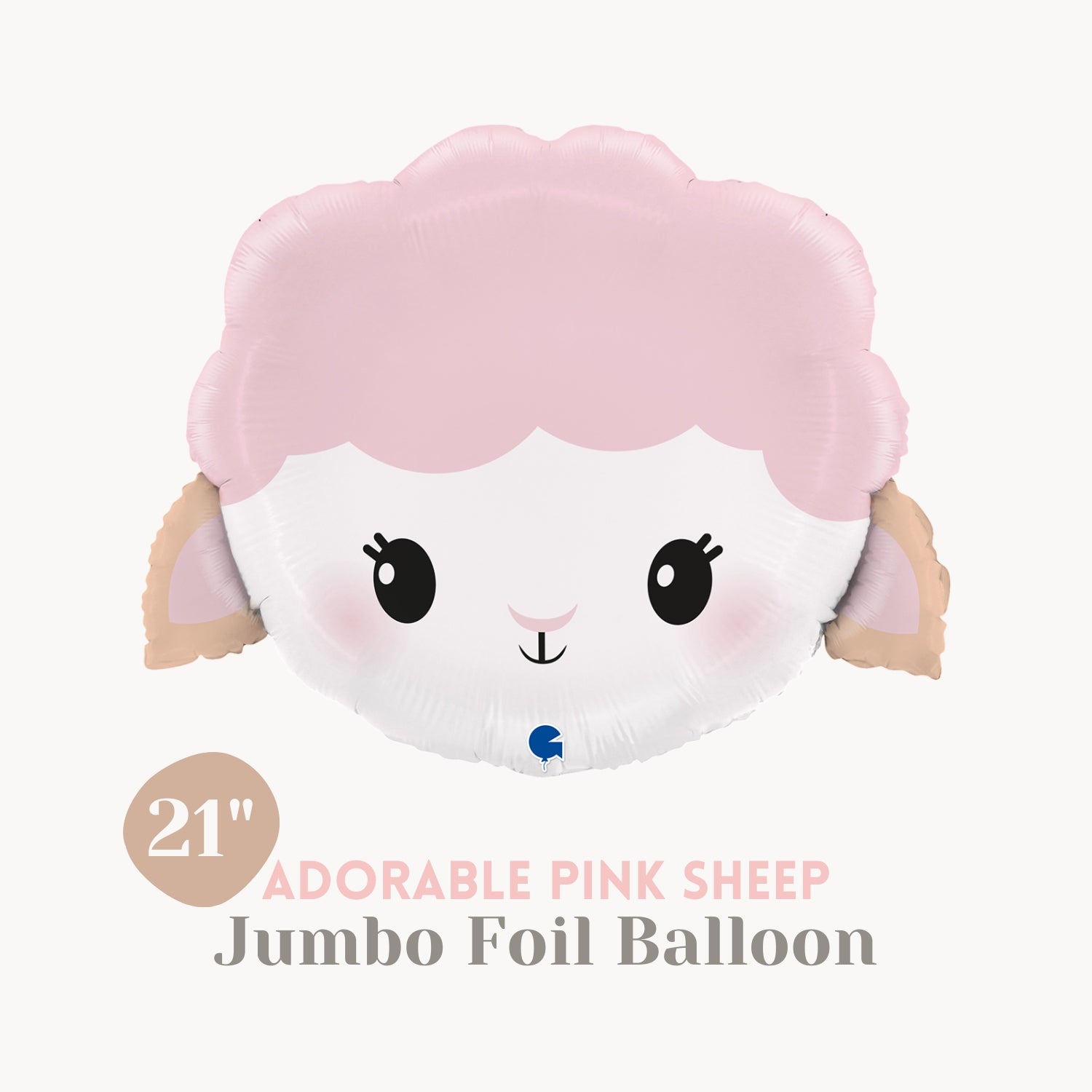 Cute Pink Sheep Foil Balloon 30" - Barnyard Farm Animal Birthday Party Decoration