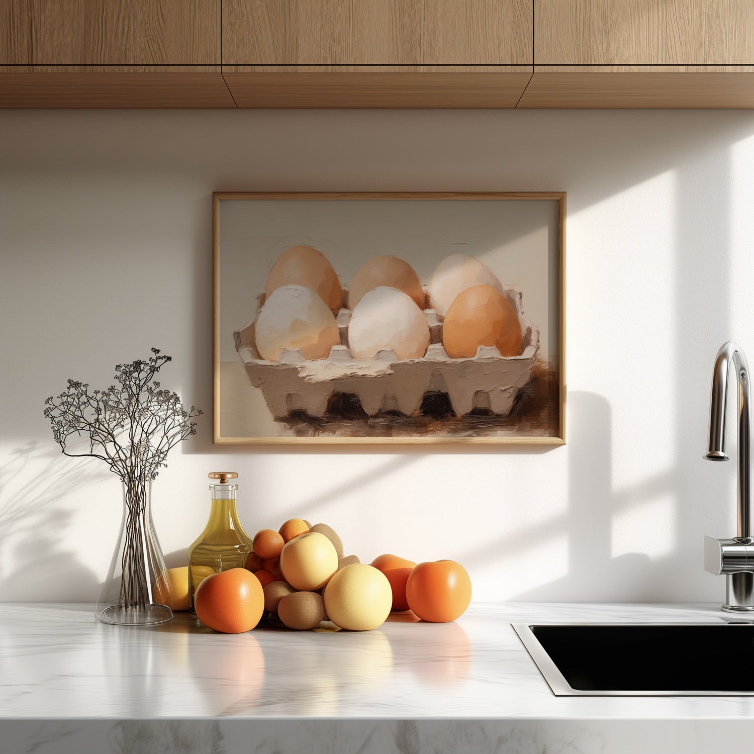 Eggs in Carton Digital Print - Easter Home Decors - Rustic Barn Farmhouse Kitchen Eggs Still Life Wall Art - Bakery Shop Decoration - Cottage Dinning Room