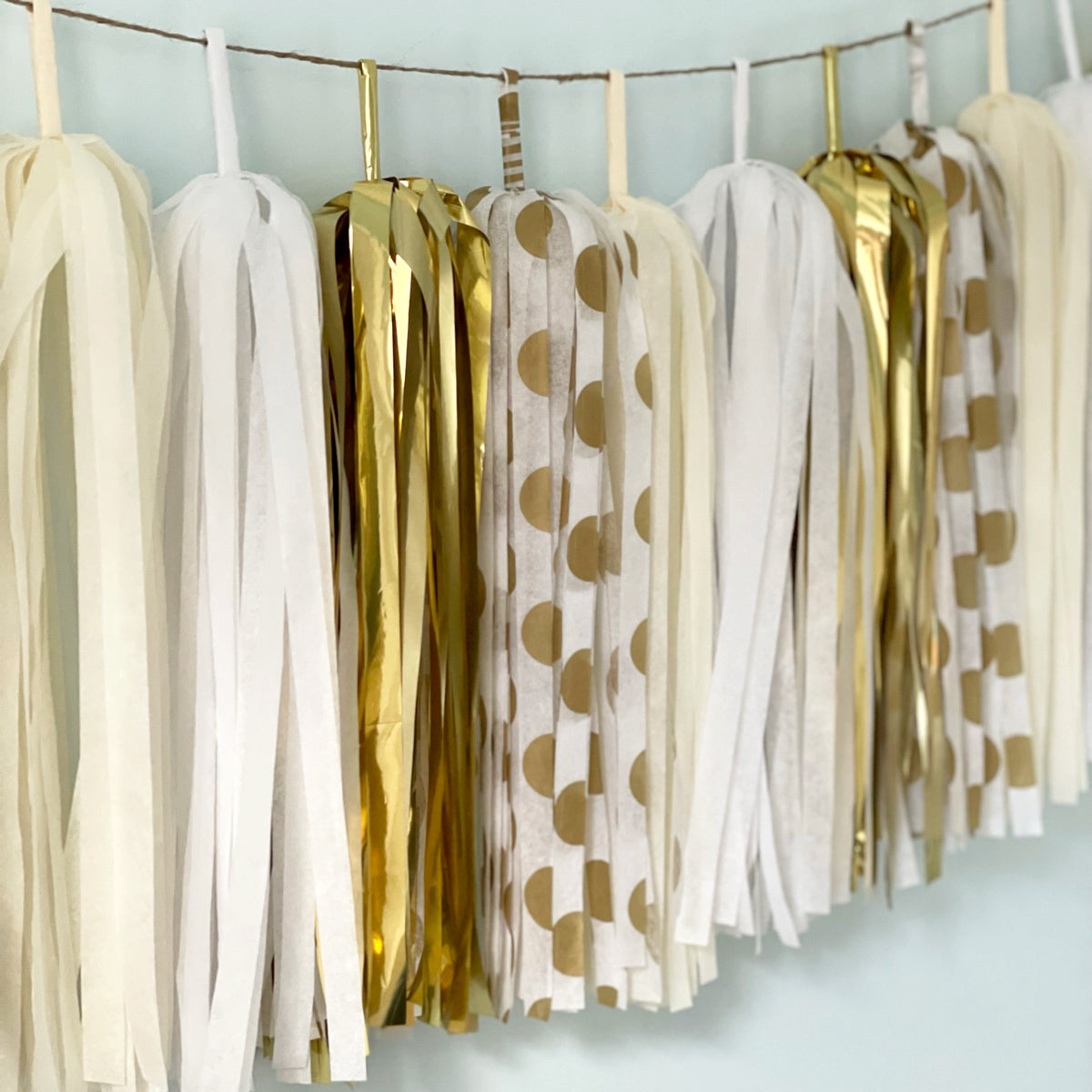 Elegant Gold Polka Dots Tassel Garland for Luxury Events - Birthday, Weddings, Baby Shower, Bridal Shower, Gala Receptions, Anniversary