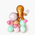 Pink and Mint Gingerbread Man Balloon Tower - Cute Christmas Balloon Decoration - Balloon Column Statue
