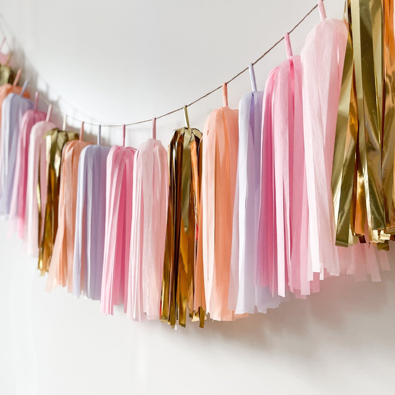 Gold Peach Blush Tassel Garland