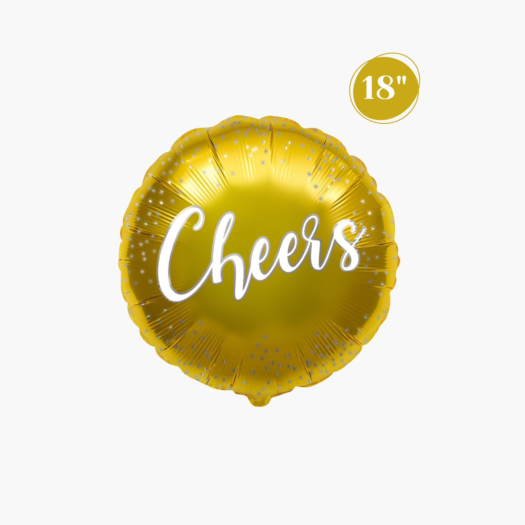 Gold Cheers Round Mylar Balloon