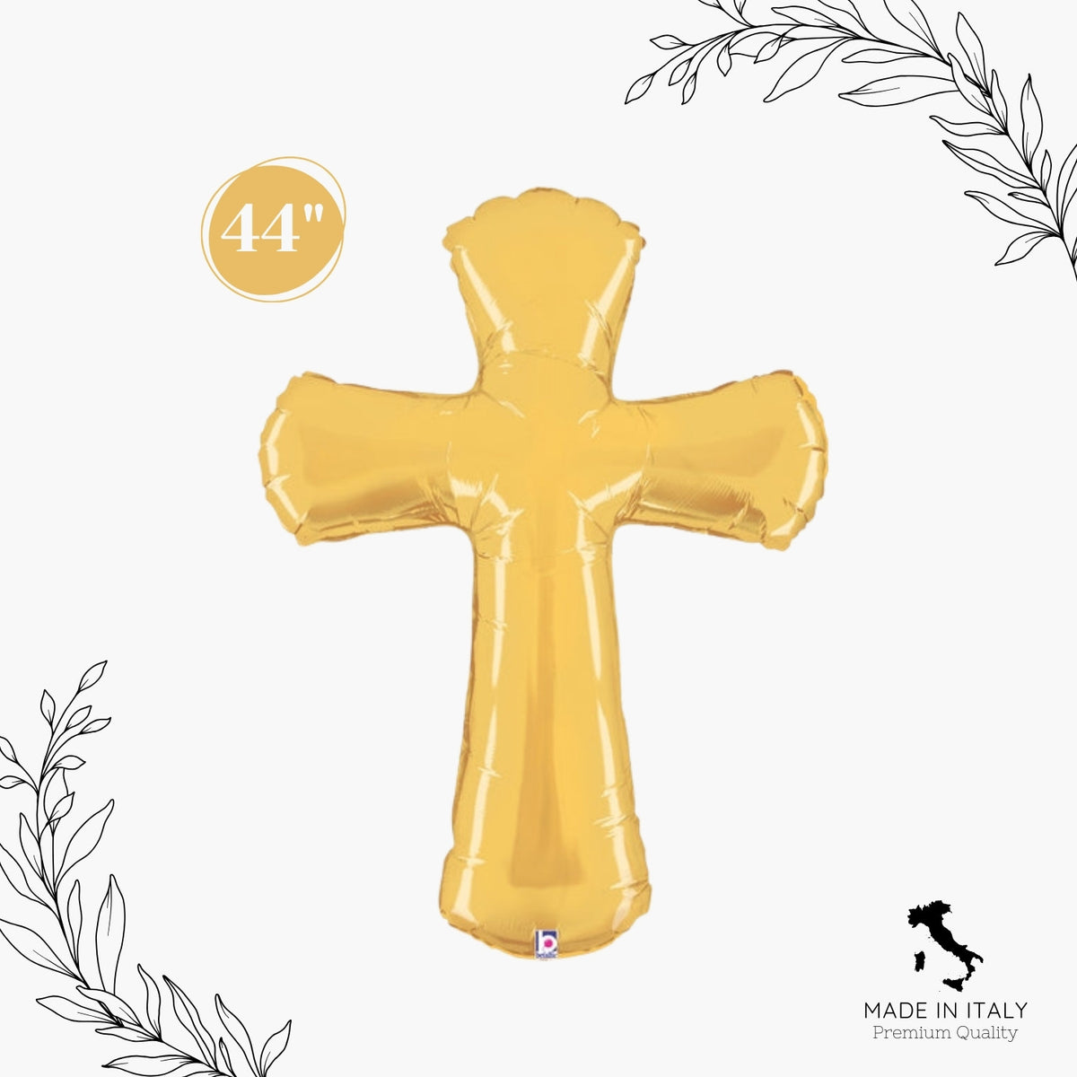 Jumbo Gold Cross Mylar Balloon 44in