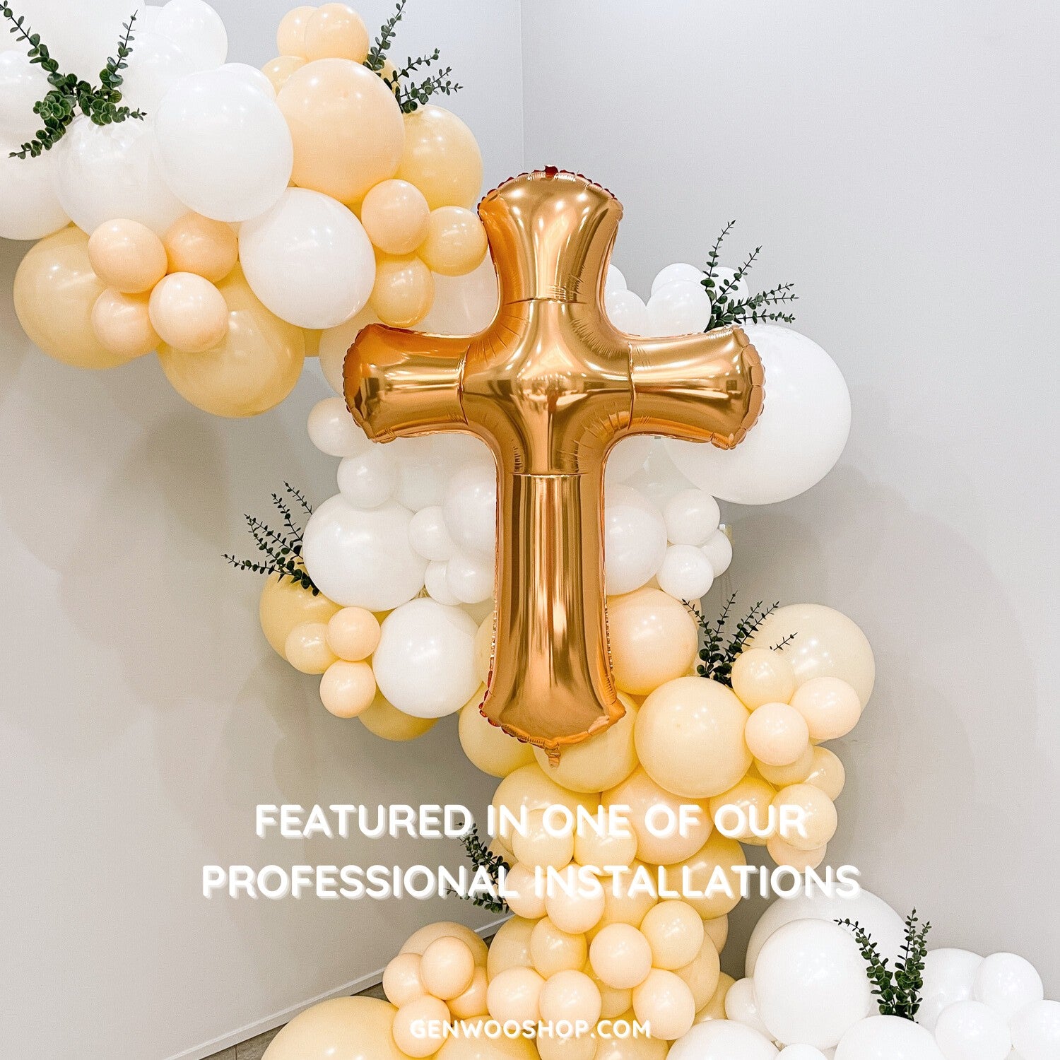 Jumbo Gold Cross Mylar Balloon 44in