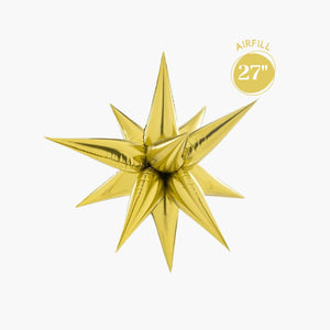 Gold Starburst Foil Balloon 27 in