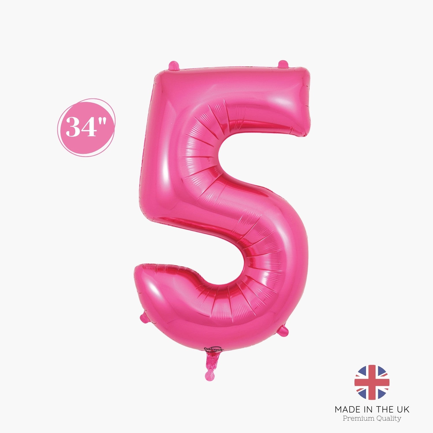 Jumbo Hot Pink Number 5 Foil Balloon 34in