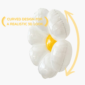 Jumbo White Daisy Mylar Balloon 42in Air-fill Only