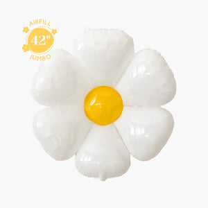 Jumbo White Daisy Mylar Balloon 42in Air-fill Only