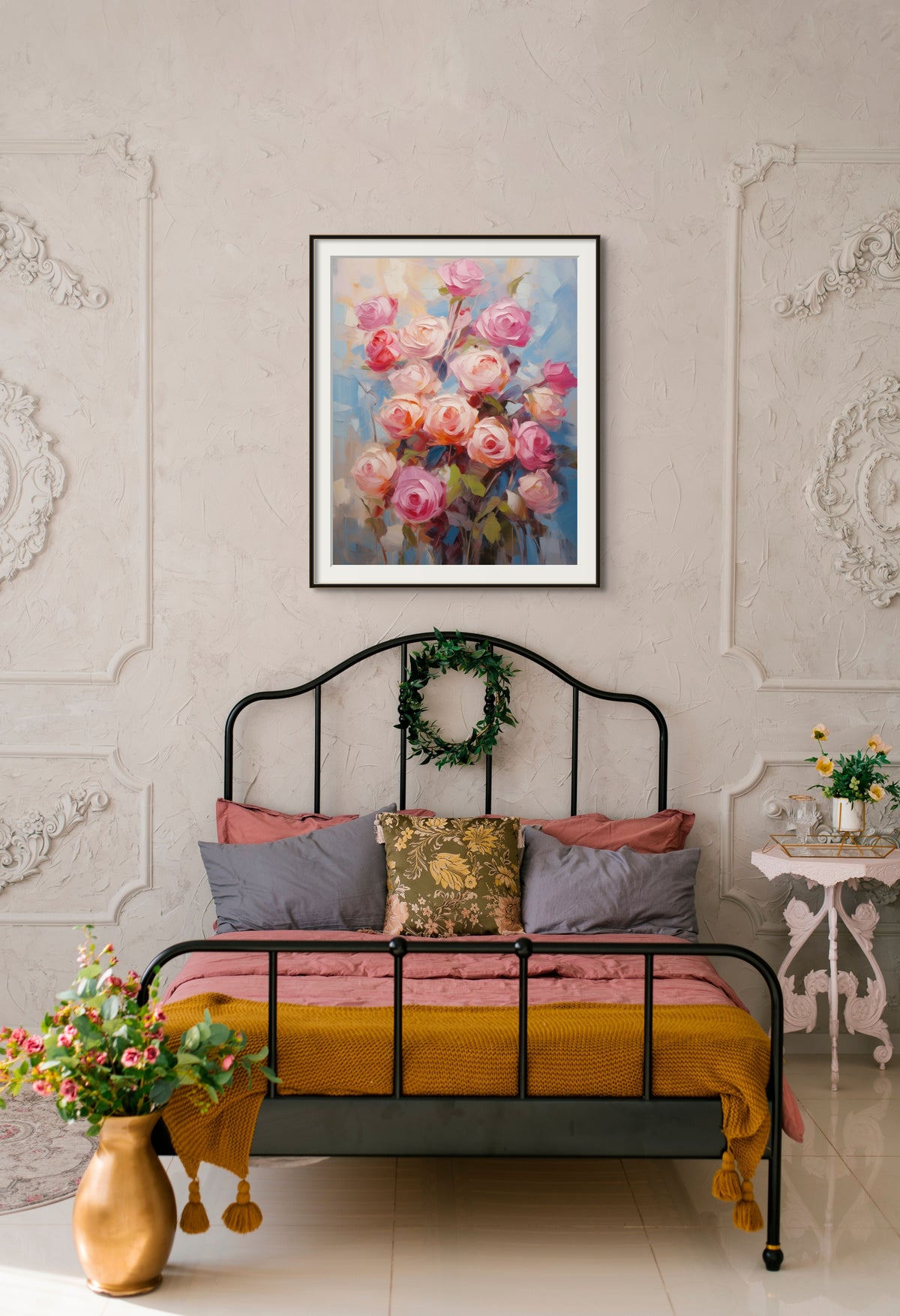 Rose Bouquet Digital Print [Pink, Blush, Blue]