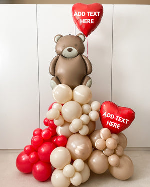 Bear and Hearts Organic Balloon Tower - Ottawa Local Only