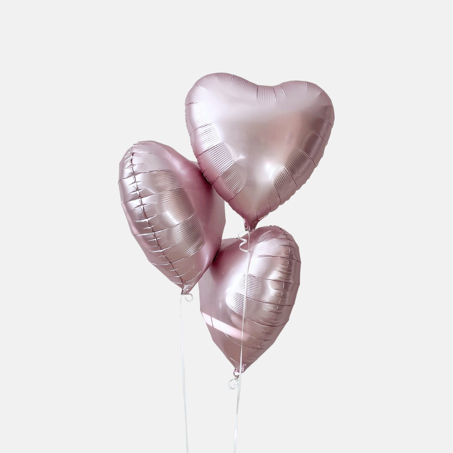 Luxury Satin Pale Pink Heart Mylar Balloon Bouquet - Valentine's Day Decoration