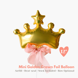 Air-fill Mini Gold Crown Balloon