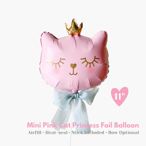 Air-fill Mini Pink Cat Princess Balloon - Girl Birthday Party Balloon Decoration - Photo Props