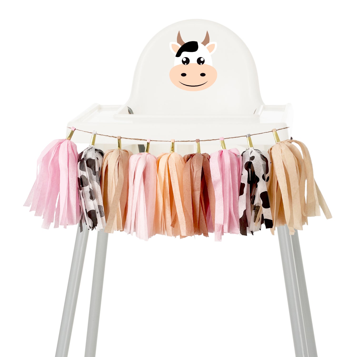 Moo Moo Cowgirl High Chair Garland