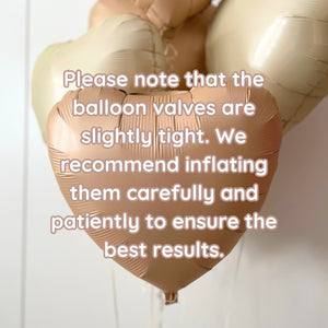 Neutral Beige Heart Mylar Balloon Bouquet