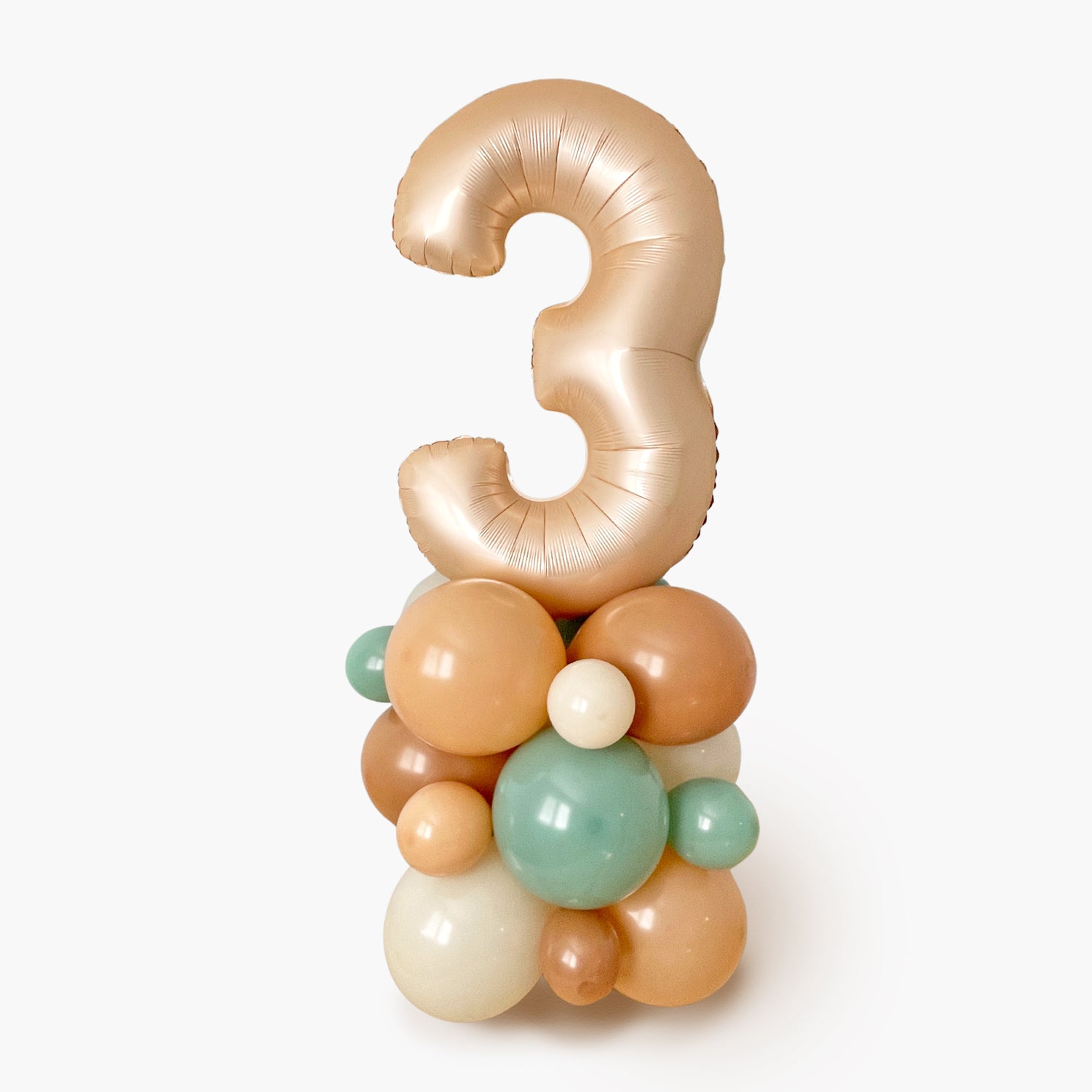 Woodland Number 3 Balloon Column - Woodland Animal Birthday Party Balloon Tower Decorations