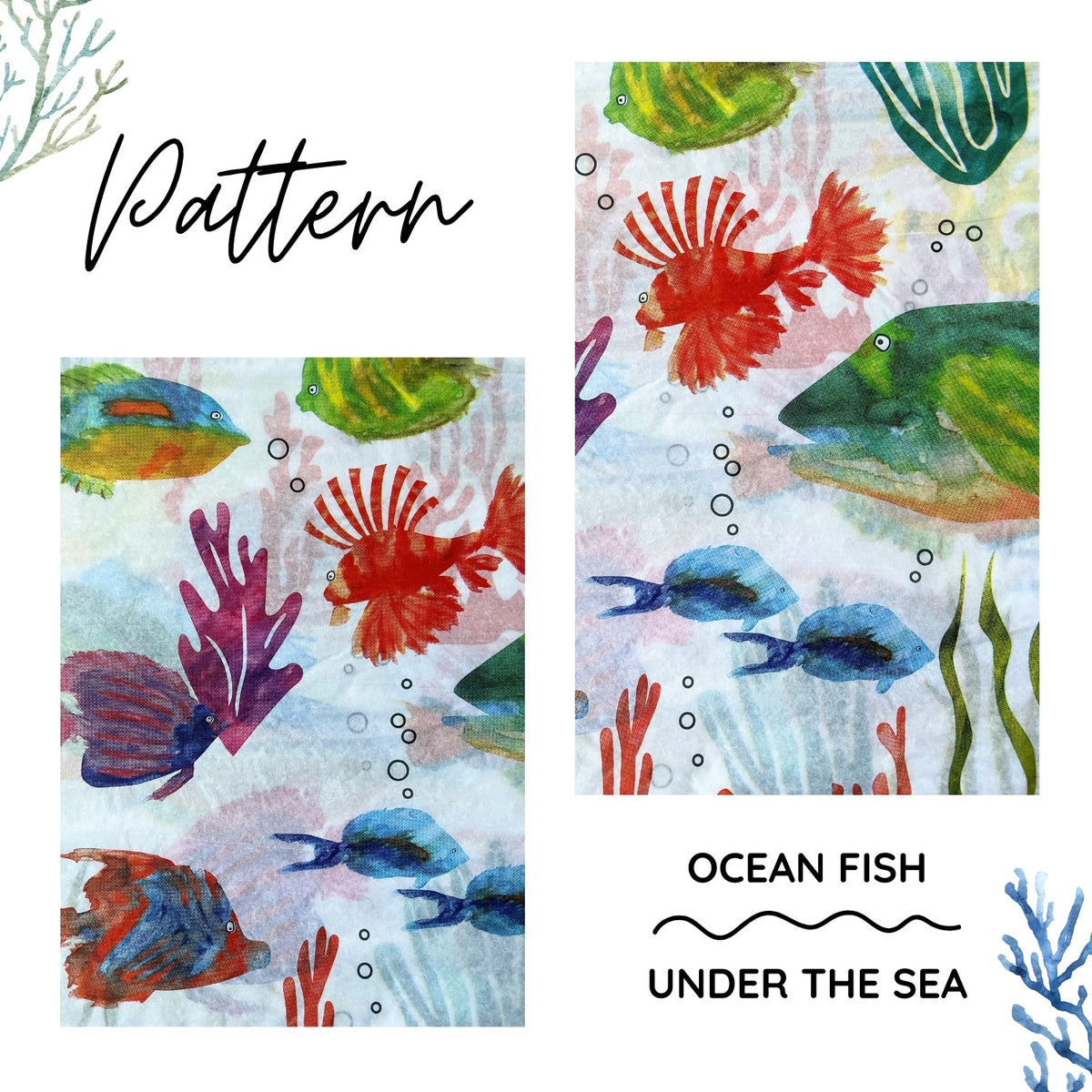Watercolor Ocean Fish Tissue Paper