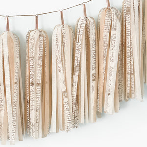 Nostalgic Beige Letters Tassel Garland [Deluxe]